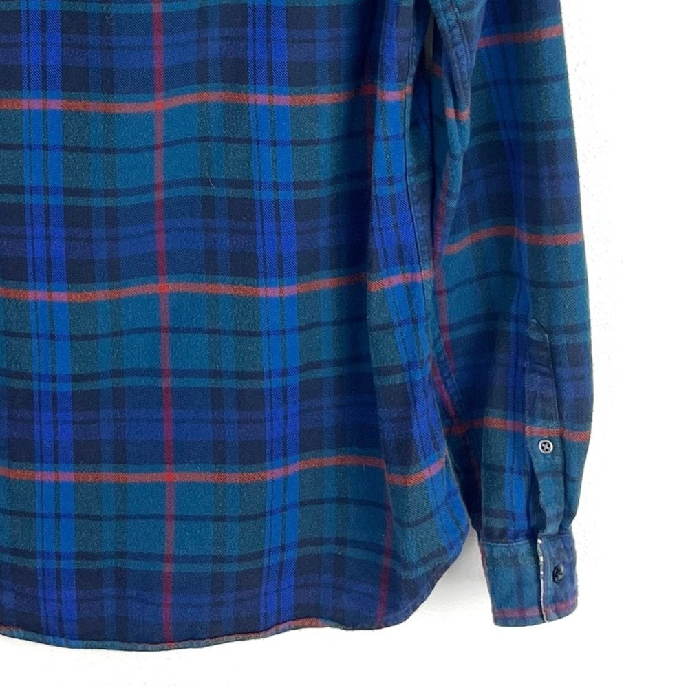 Paul Smith Shirt Medium Blue Plaid Flannel Men's Unisex Outdoors Beach Coastal - Picture 5 of 11